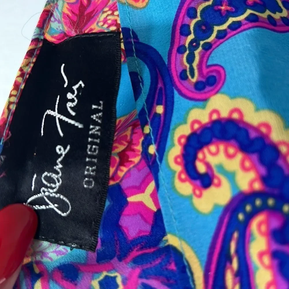 Vintage retro Diane Freis multicolor floral paisley silk scarf
